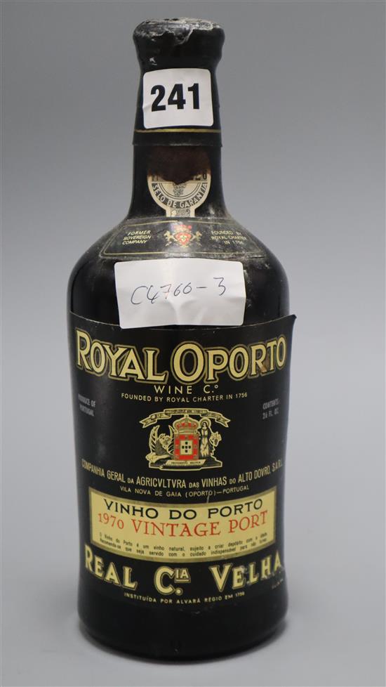 A bottle of Royal Oporto 1970 vintage port